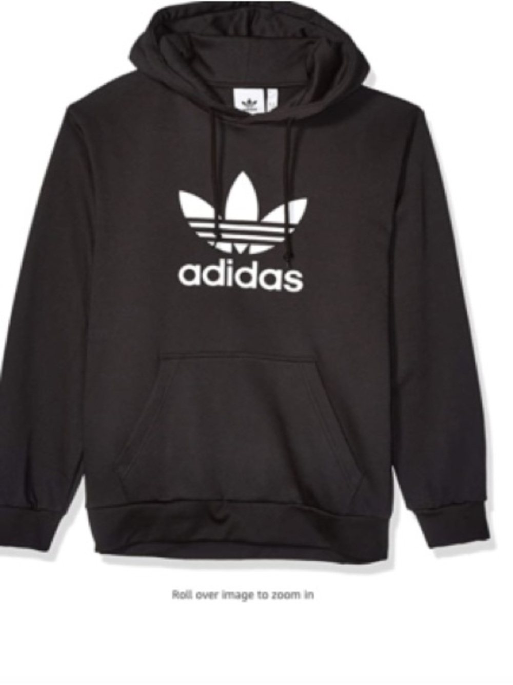 adidas Black Hoodie with White Trefoil Logo